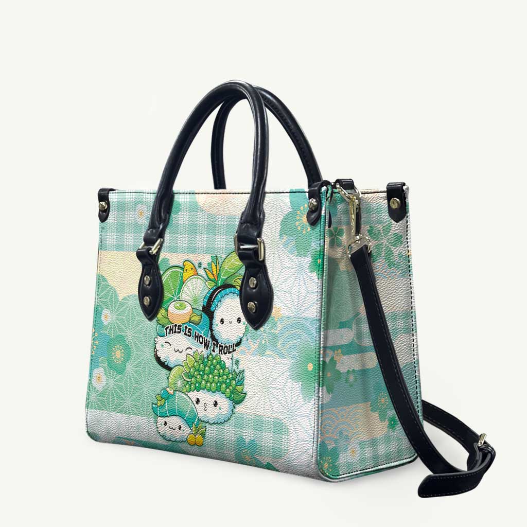 Japanese Kawaii Sushi Leather Bag Green Wagara Palaka This Is How I Roll LT9 Green - Polynesian Pride