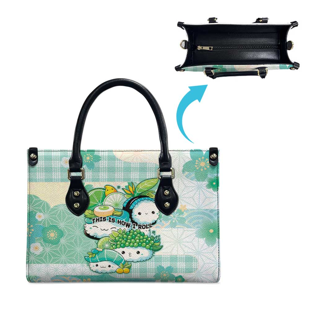 Japanese Kawaii Sushi Leather Bag Green Wagara Palaka This Is How I Roll LT9 - Polynesian Pride