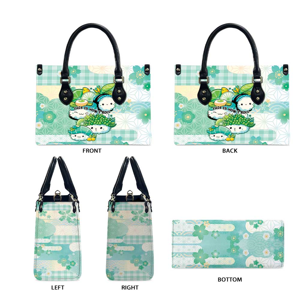 Japanese Kawaii Sushi Leather Bag Green Wagara Palaka This Is How I Roll LT9 - Polynesian Pride