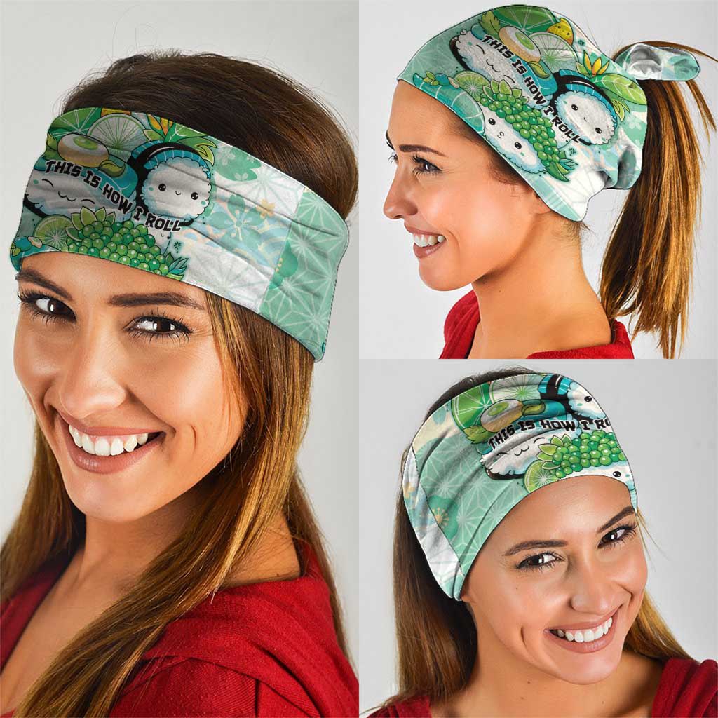 Japanese Kawaii Sushi Neck Gaiter Green Wagara Palaka This Is How I Roll LT9 - Polynesian Pride