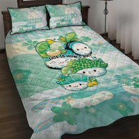 Japanese Kawaii Sushi Quilt Bed Set Green Wagara Palaka This Is How I Roll LT9 Green - Polynesian Pride