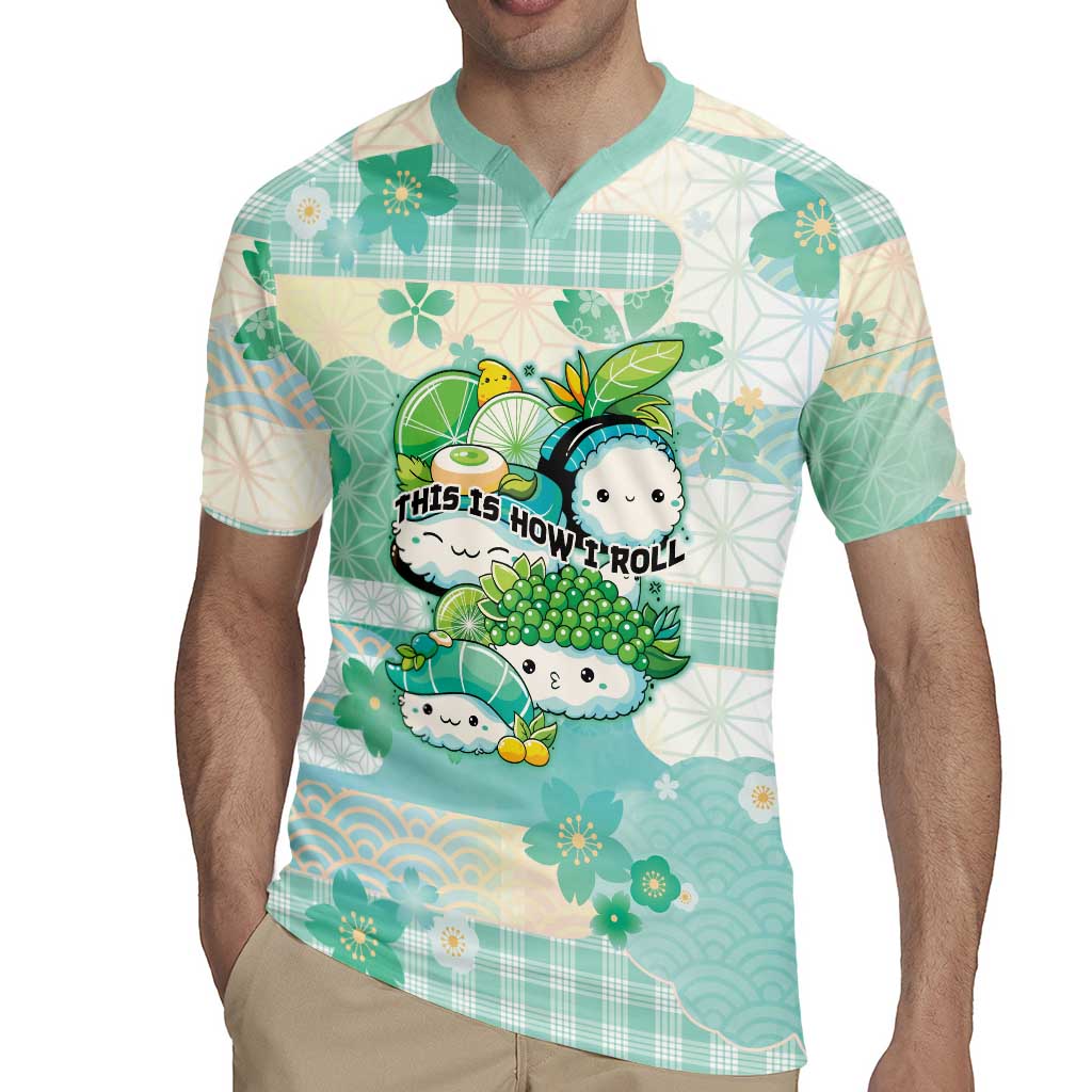 Personalized Japanese Kawaii Sushi Rugby Jersey Green Wagara Palaka This Is How I Roll LT9 - Polynesian Pride