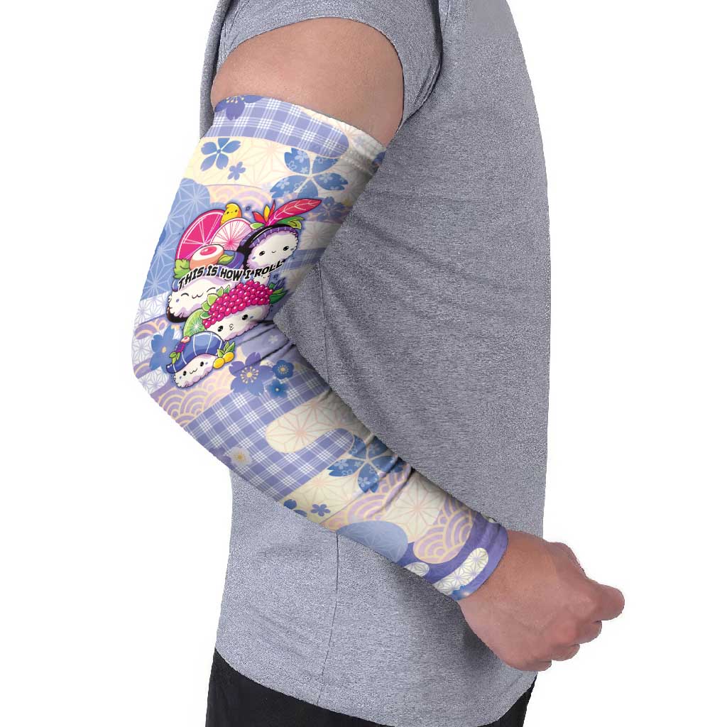 Personalized Japanese Kawaii Sushi Arm Sleeves Blue Wagara Palaka This Is How I Roll LT9 - Polynesian Pride