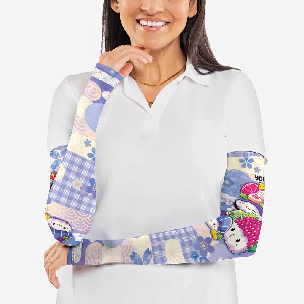 Personalized Japanese Kawaii Sushi Arm Sleeves Blue Wagara Palaka This Is How I Roll LT9 - Polynesian Pride