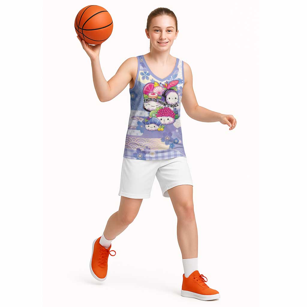 Personalized Japanese Kawaii Sushi Basketball Jersey Blue Wagara Palaka This Is How I Roll LT9 - Polynesian Pride