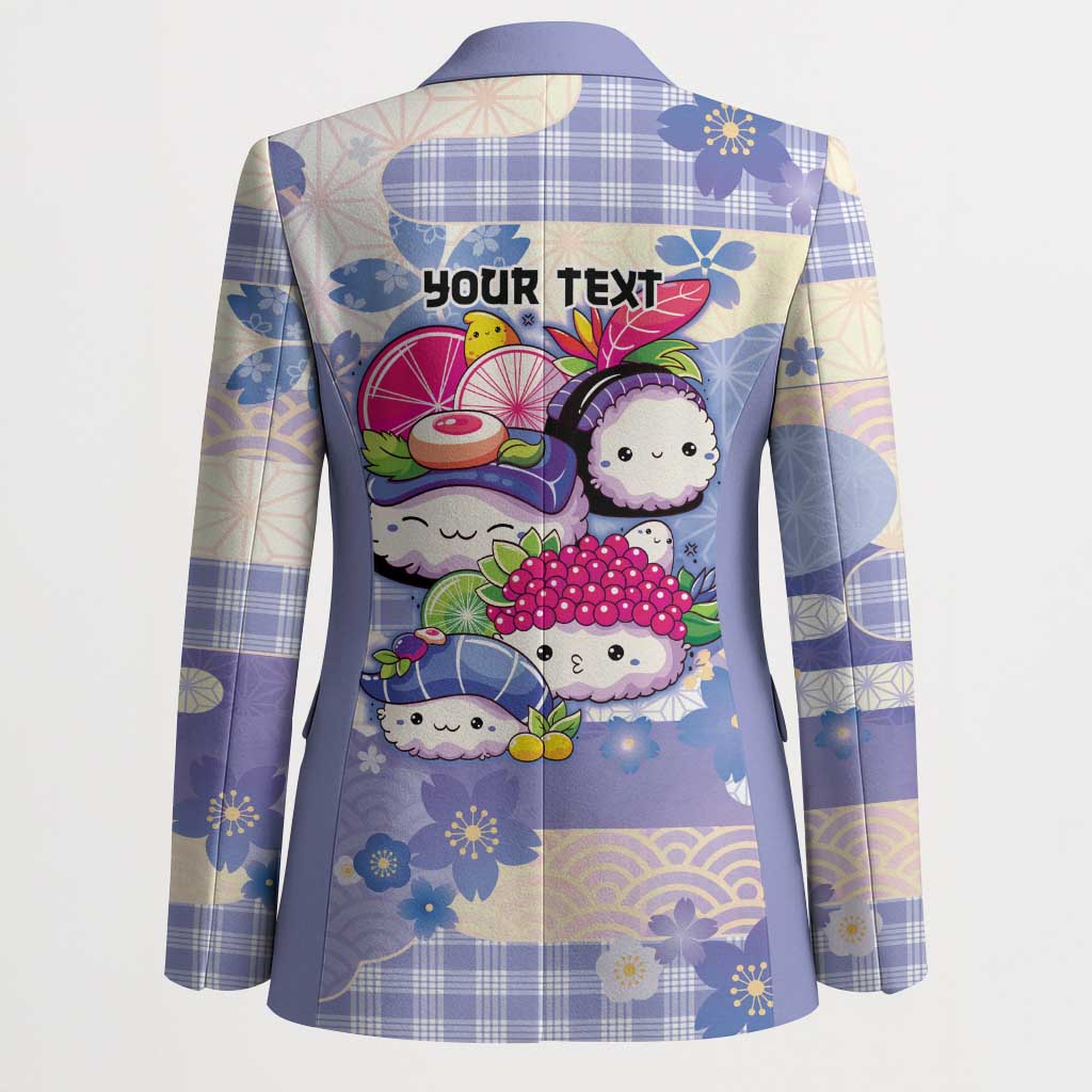 Personalized Japanese Kawaii Sushi Blazer Blue Wagara Palaka This Is How I Roll LT9 - Polynesian Pride