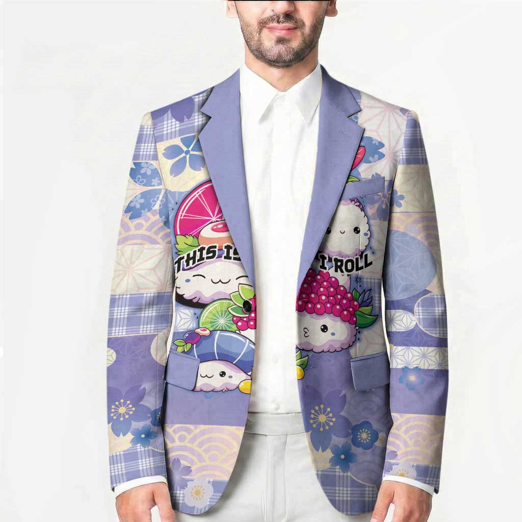 Personalized Japanese Kawaii Sushi Blazer Blue Wagara Palaka This Is How I Roll LT9 - Polynesian Pride