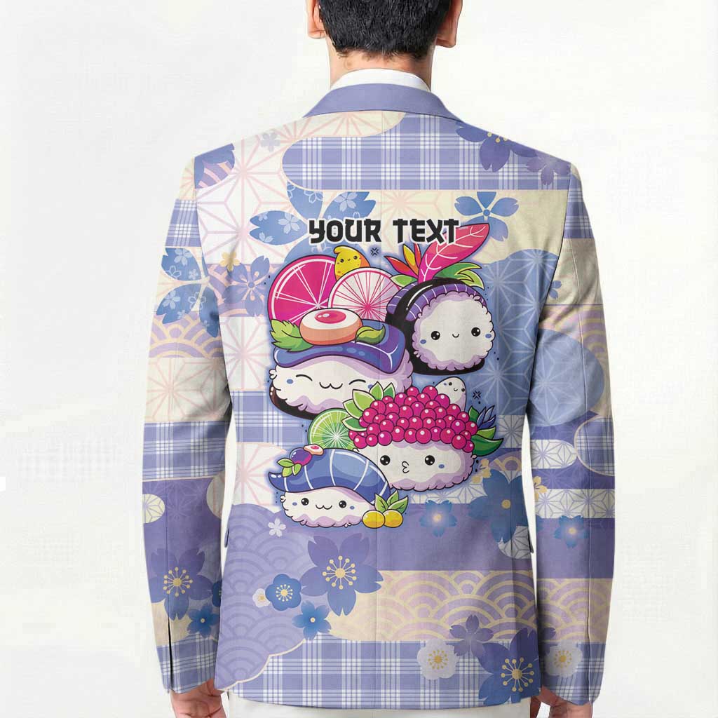 Personalized Japanese Kawaii Sushi Blazer Blue Wagara Palaka This Is How I Roll LT9 - Polynesian Pride