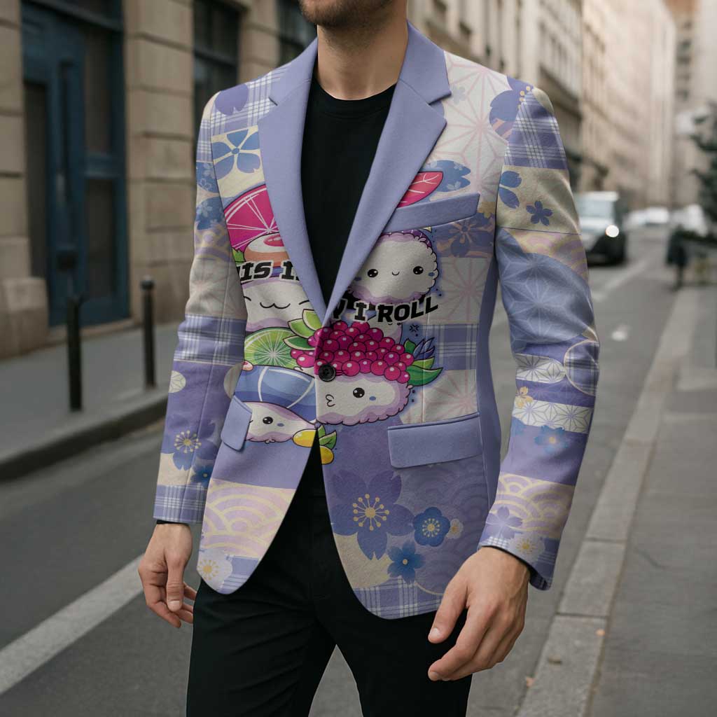 Personalized Japanese Kawaii Sushi Blazer Blue Wagara Palaka This Is How I Roll LT9 - Polynesian Pride