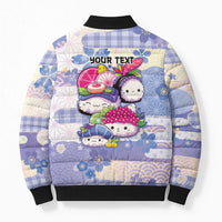 Personalized Japanese Kawaii Sushi Bomber Puffer Jacket Blue Wagara Palaka This Is How I Roll LT9 - Polynesian Pride