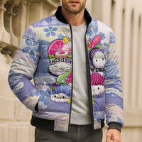 Personalized Japanese Kawaii Sushi Bomber Puffer Jacket Blue Wagara Palaka This Is How I Roll LT9 - Polynesian Pride