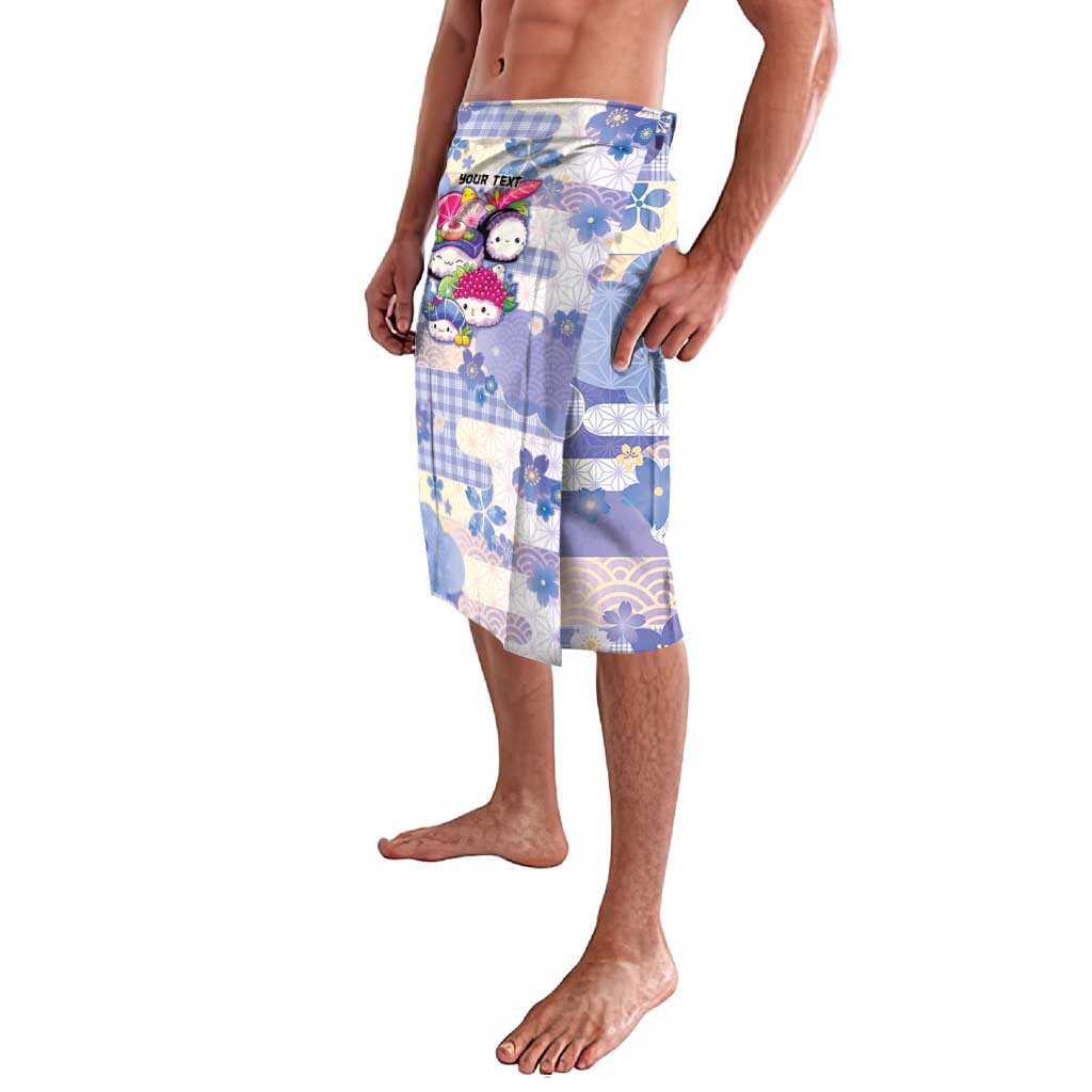 Personalized Japanese Kawaii Sushi Lavalava Blue Wagara Palaka This Is How I Roll LT9 - Polynesian Pride