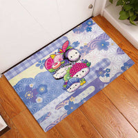 Japanese Kawaii Sushi Rubber Doormat Blue Wagara Palaka This Is How I Roll LT9 - Polynesian Pride