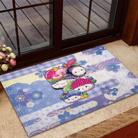 Japanese Kawaii Sushi Rubber Doormat Blue Wagara Palaka This Is How I Roll LT9 - Polynesian Pride