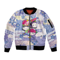 Personalized Japanese Kawaii Sushi Sleeve Zip Bomber Jacket Blue Wagara Palaka This Is How I Roll LT9 Unisex Blue - Polynesian Pride