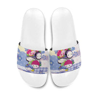 Japanese Kawaii Sushi Slide Sandals Blue Wagara Palaka This Is How I Roll LT9 Blue - Polynesian Pride