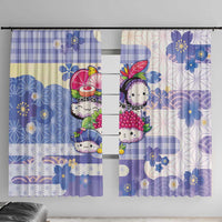 Japanese Kawaii Sushi Window Curtain Blue Wagara Palaka This Is How I Roll LT9 With Hooks Blue - Polynesian Pride