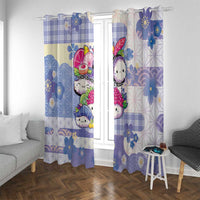 Japanese Kawaii Sushi Window Curtain Blue Wagara Palaka This Is How I Roll LT9 With Grommets Blue - Polynesian Pride
