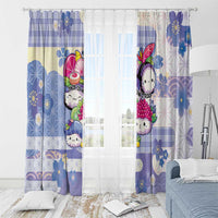 Japanese Kawaii Sushi Window Curtain Blue Wagara Palaka This Is How I Roll LT9 - Polynesian Pride