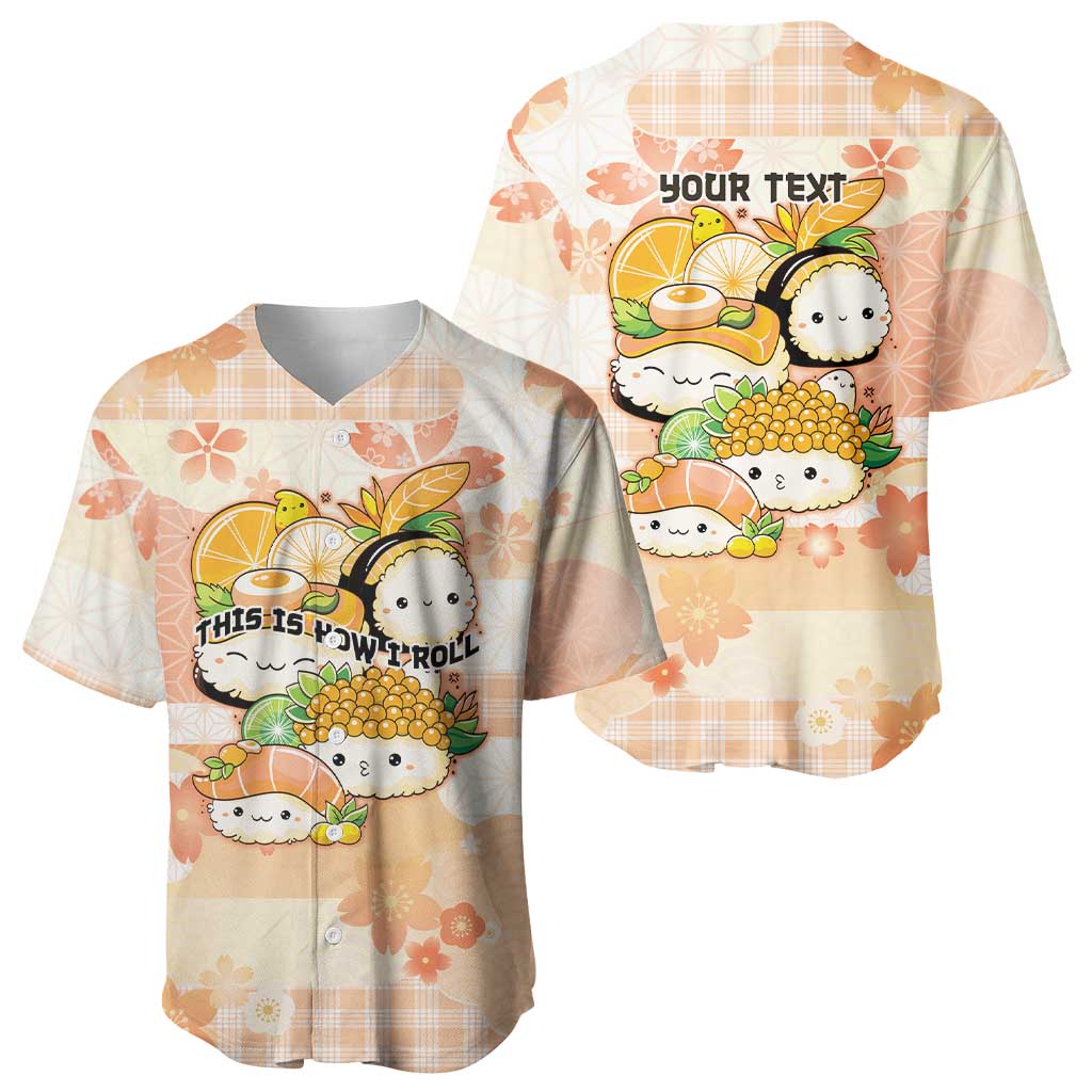 Personalized Japanese Kawaii Sushi Baseball Jersey Peach Wagara Palaka This Is How I Roll LT9 - Polynesian Pride