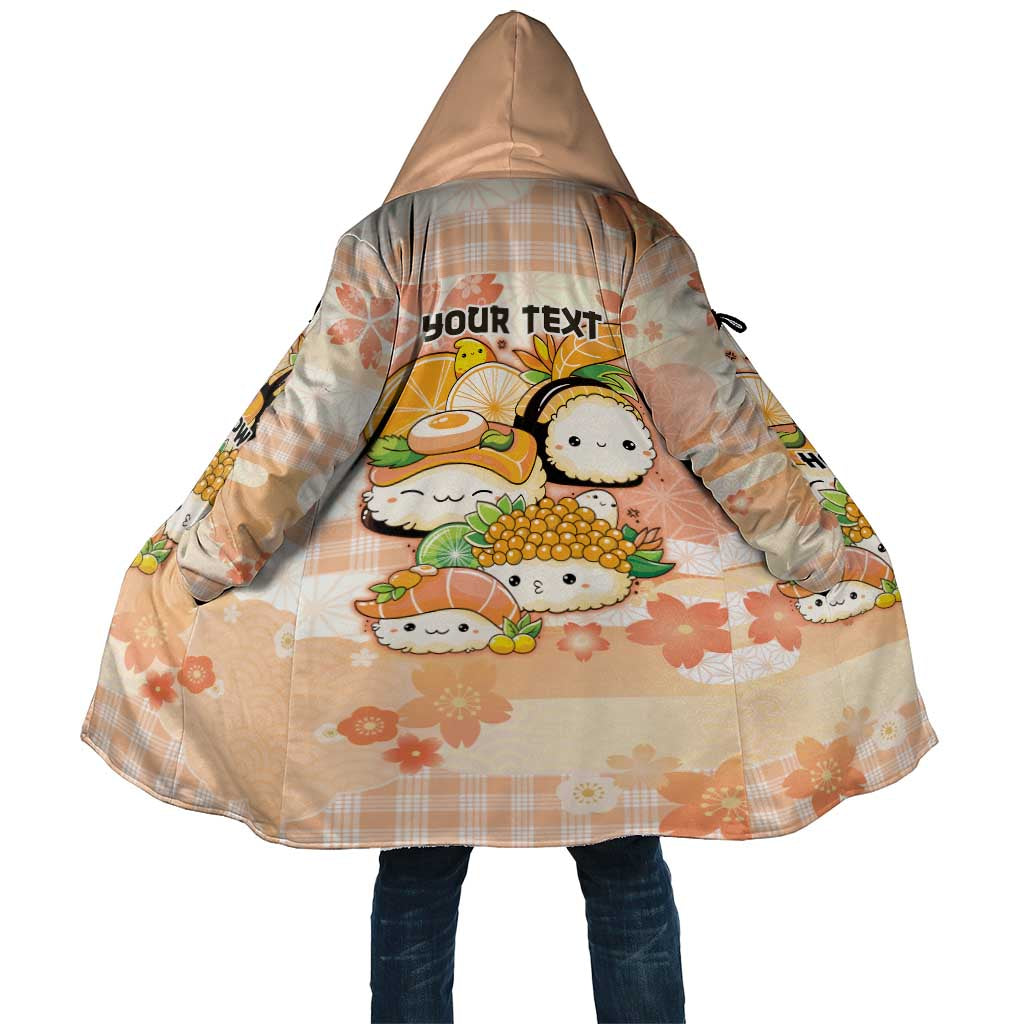 Personalized Japanese Kawaii Sushi Cloak Peach Wagara Palaka This Is How I Roll LT9 Unisex Peach - Polynesian Pride