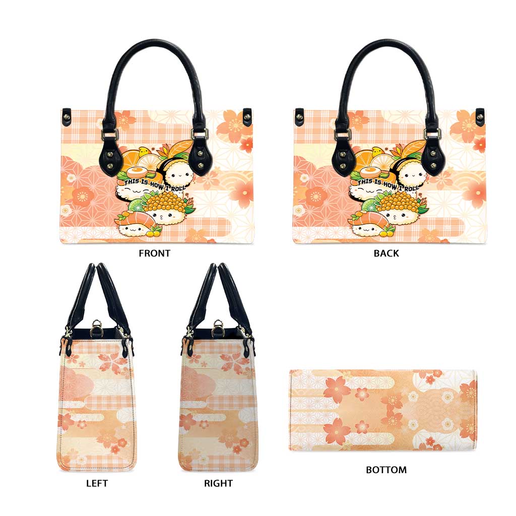 Japanese Kawaii Sushi Leather Bag Peach Wagara Palaka This Is How I Roll LT9 - Polynesian Pride
