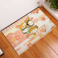 Japanese Kawaii Sushi Rubber Doormat Peach Wagara Palaka This Is How I Roll LT9 - Polynesian Pride