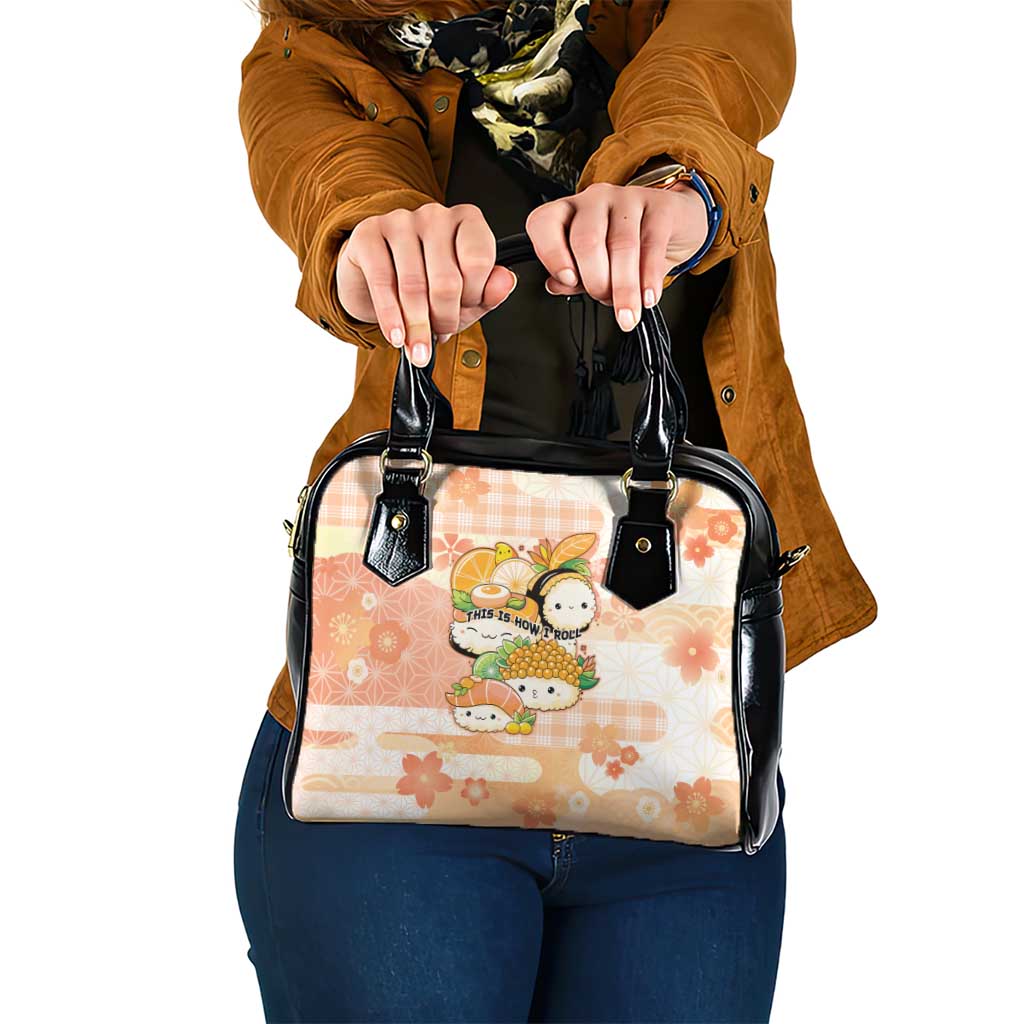 Japanese Kawaii Sushi Shoulder Handbag Peach Wagara Palaka This Is How I Roll LT9 One Size Peach - Polynesian Pride