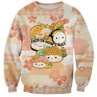 Personalized Japanese Kawaii Sushi Sweatshirt Peach Wagara Palaka This Is How I Roll LT9 Unisex Peach - Polynesian Pride