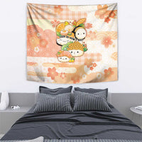 Japanese Kawaii Sushi Tapestry Peach Wagara Palaka This Is How I Roll LT9 - Polynesian Pride