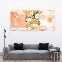 Japanese Kawaii Sushi Tapestry Peach Wagara Palaka This Is How I Roll LT9 - Polynesian Pride