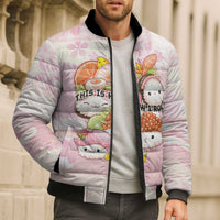 Personalized Japanese Kawaii Sushi Bomber Puffer Jacket Pink Wagara Palaka This Is How I Roll LT9 - Polynesian Pride