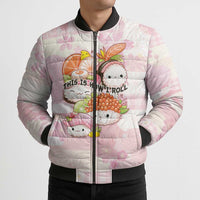 Personalized Japanese Kawaii Sushi Bomber Puffer Jacket Pink Wagara Palaka This Is How I Roll LT9 - Polynesian Pride