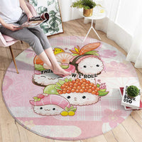 Japanese Kawaii Sushi Round Carpet Pink Wagara Palaka This Is How I Roll LT9 - Polynesian Pride