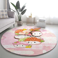 Japanese Kawaii Sushi Round Carpet Pink Wagara Palaka This Is How I Roll LT9 - Polynesian Pride