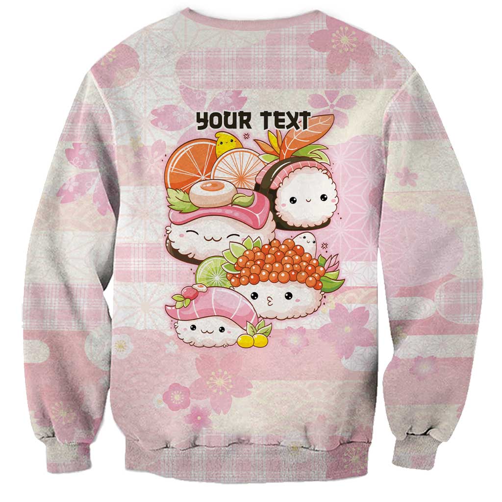 Personalized Japanese Kawaii Sushi Sweatshirt Pink Wagara Palaka This Is How I Roll LT9 - Polynesian Pride