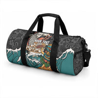 Personalized Japanese Koi Fish Ramen Duffle Bag Tiki Surfing Wagara Hibiscus Pattern LT9 - Polynesian Pride