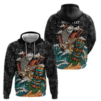 Personalized Japanese Koi Fish Ramen Zip Hoodie Tiki Surfing Wagara Hibiscus Pattern LT9 - Polynesian Pride