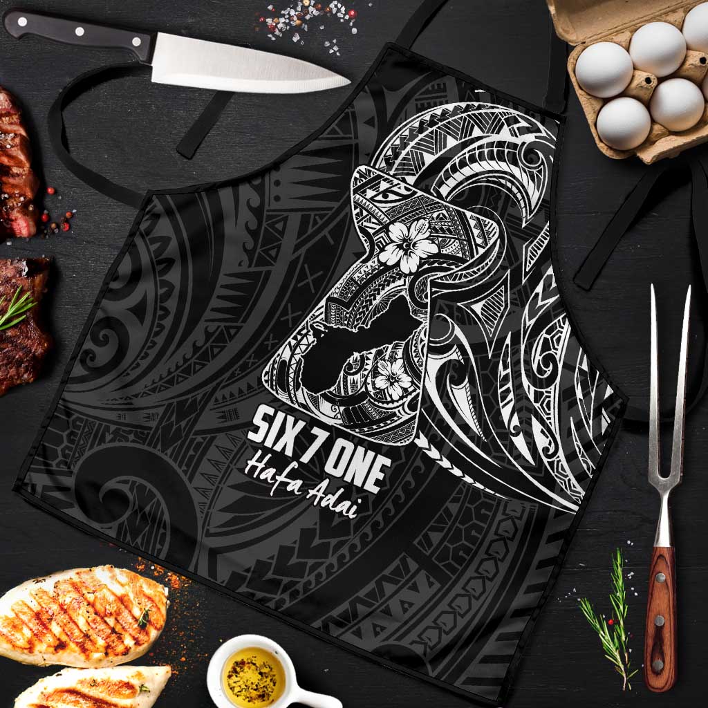 Black Guam Latte Stone Tribal Tattoo Apron Hafa Adai Six 7 One LT9 Black - Polynesian Pride
