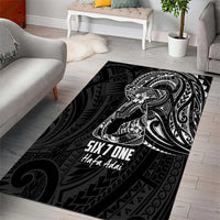 Black Guam Latte Stone Tribal Tattoo Area Rug Hafa Adai Six 7 One LT9 - Polynesian Pride