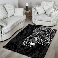 Black Guam Latte Stone Tribal Tattoo Area Rug Hafa Adai Six 7 One LT9 - Polynesian Pride
