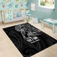 Black Guam Latte Stone Tribal Tattoo Area Rug Hafa Adai Six 7 One LT9 - Polynesian Pride