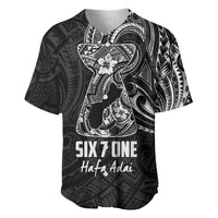 Black Guam Latte Stone Tribal Tattoo Baseball Jersey Hafa Adai Six 7 One LT9 Black - Polynesian Pride