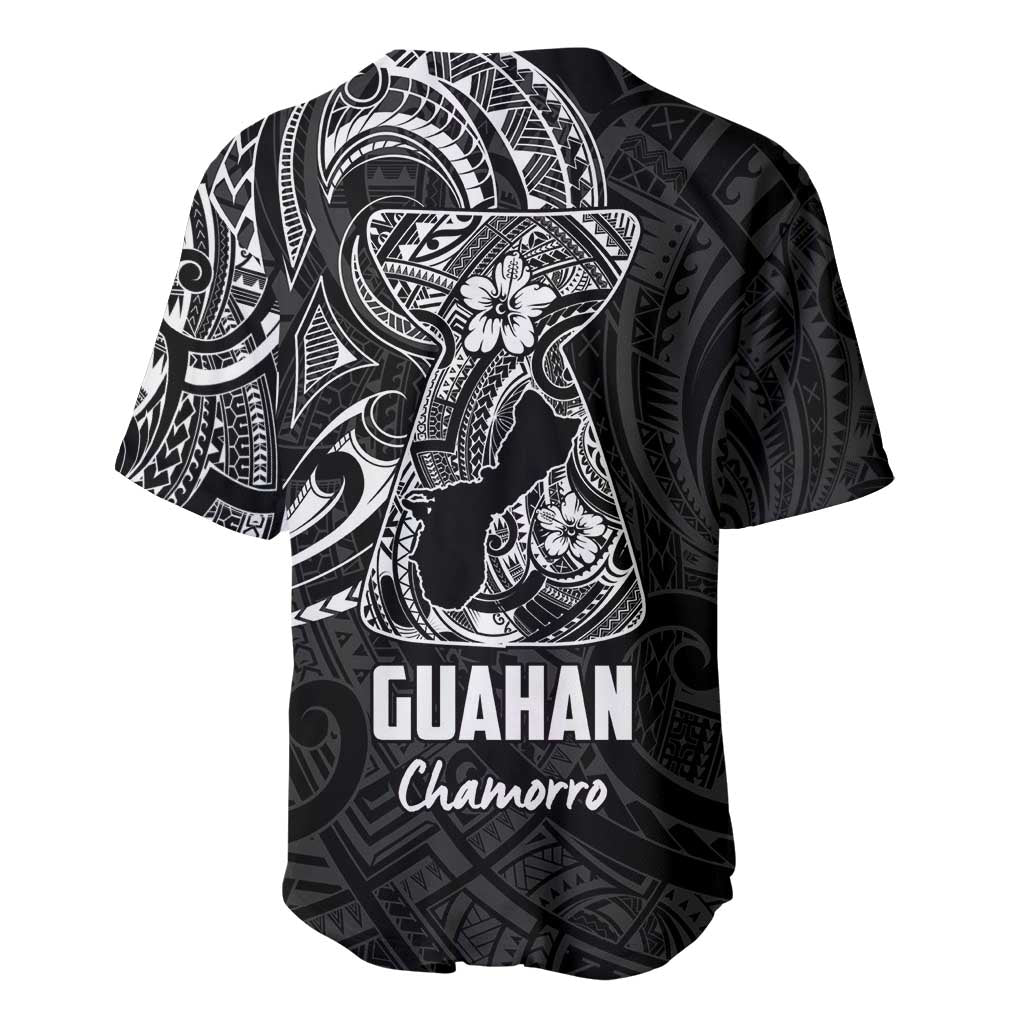 Black Guam Latte Stone Tribal Tattoo Baseball Jersey Hafa Adai Six 7 One LT9 - Polynesian Pride