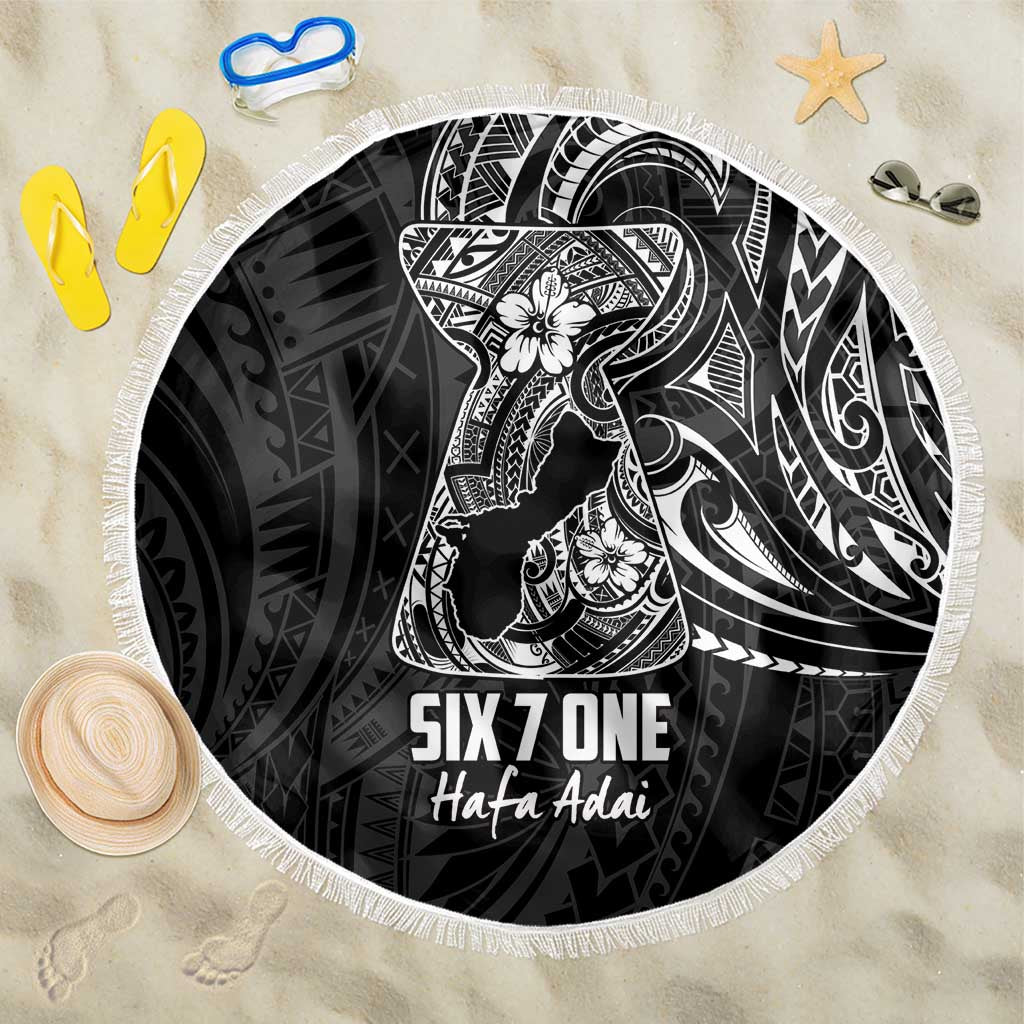 Black Guam Latte Stone Tribal Tattoo Beach Blanket Hafa Adai Six 7 One LT9 One Size 150cm Black - Polynesian Pride