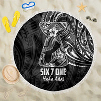 Black Guam Latte Stone Tribal Tattoo Beach Blanket Hafa Adai Six 7 One LT9 One Size 150cm Black - Polynesian Pride