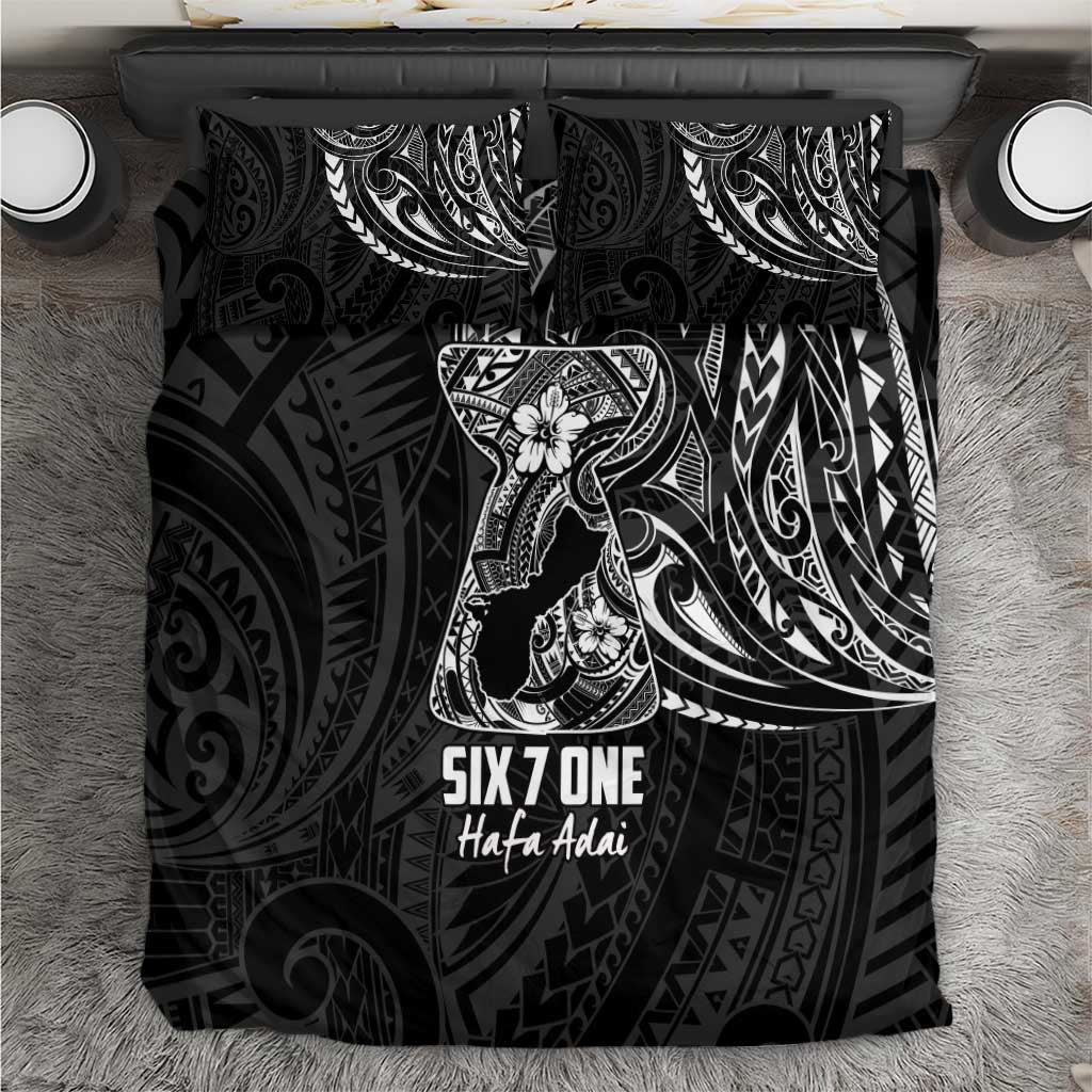 Black Guam Latte Stone Tribal Tattoo Bedding Set Hafa Adai Six 7 One LT9 Black - Polynesian Pride