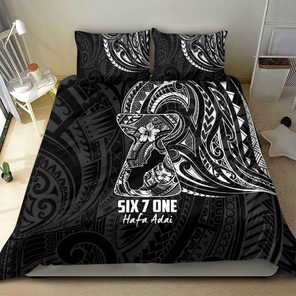 Black Guam Latte Stone Tribal Tattoo Bedding Set Hafa Adai Six 7 One LT9 - Polynesian Pride