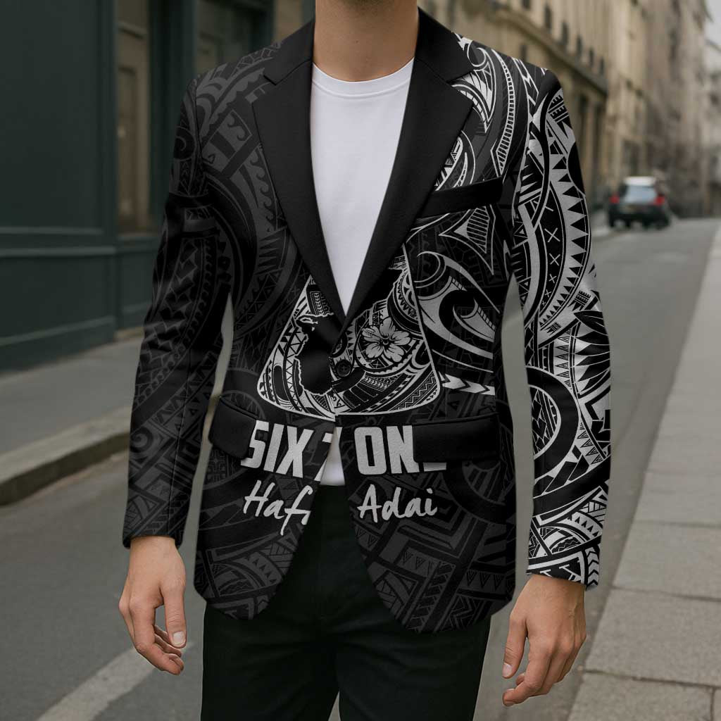 Black Guam Latte Stone Tribal Tattoo Blazer Hafa Adai Six 7 One LT9 - Polynesian Pride