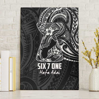 Black Guam Latte Stone Tribal Tattoo Canvas Wall Art Hafa Adai Six 7 One LT9 Without Frame Black - Polynesian Pride